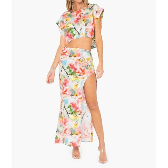 NEW JBQ emilia maxi skirt in multi floral